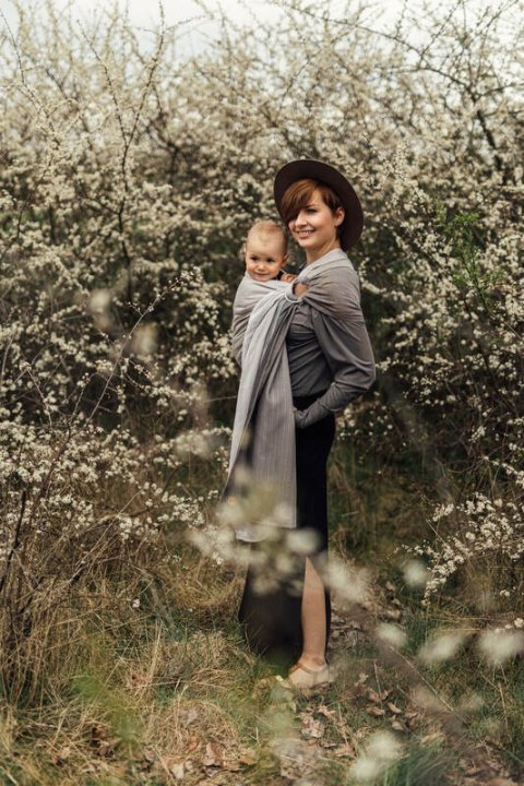 Chusta kółkowa, splot jodełkowy, ramię bez zakładek (100% bawełna) - MAŁA JODEŁKA OMBRE RAGTIME - standard 1.8m