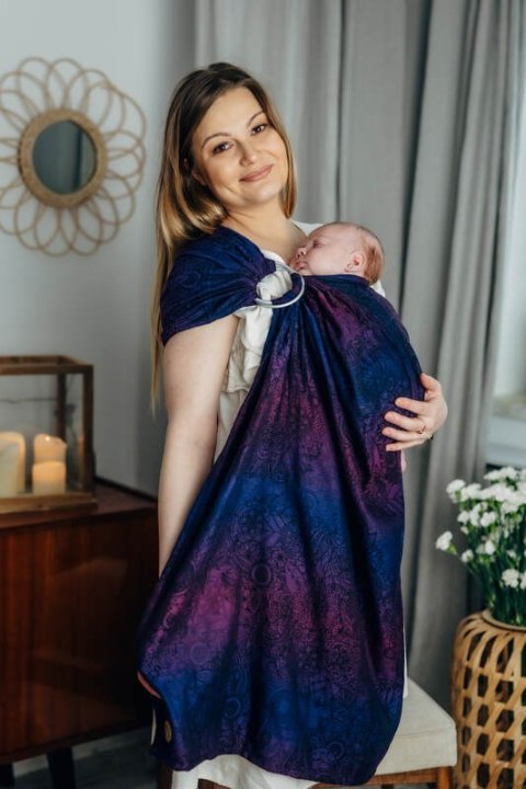 Chusta kółkowa, splot żakardowy, ramię bez zakładek (100% bawełna) - DZIKIE WINO - BOUQUET - standard 1.8m