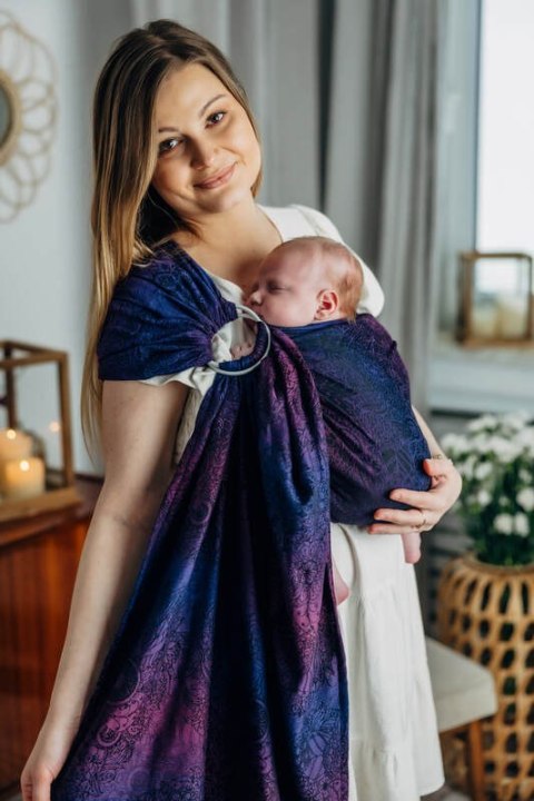 Chusta kółkowa, splot żakardowy, ramię bez zakładek (100% bawełna) - DZIKIE WINO - BOUQUET - standard 1.8m