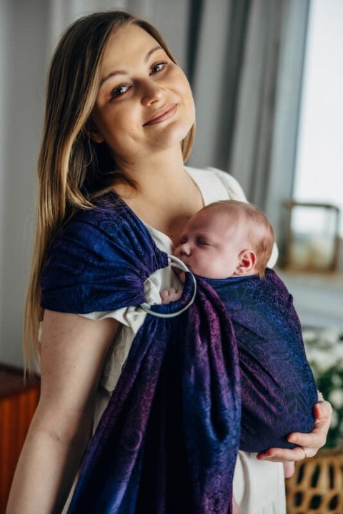 Chusta kółkowa, splot żakardowy, ramię bez zakładek (100% bawełna) - DZIKIE WINO - BOUQUET - standard 1.8m