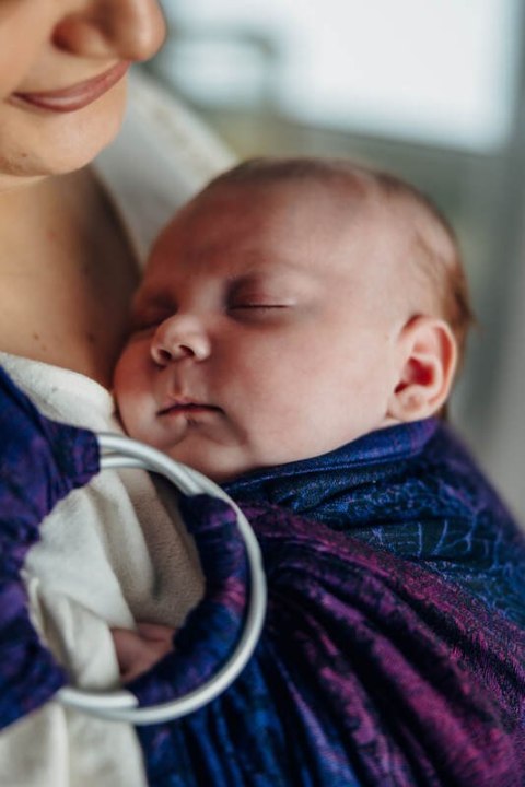 Chusta kółkowa, splot żakardowy, ramię bez zakładek (100% bawełna) - DZIKIE WINO - BOUQUET - standard 1.8m