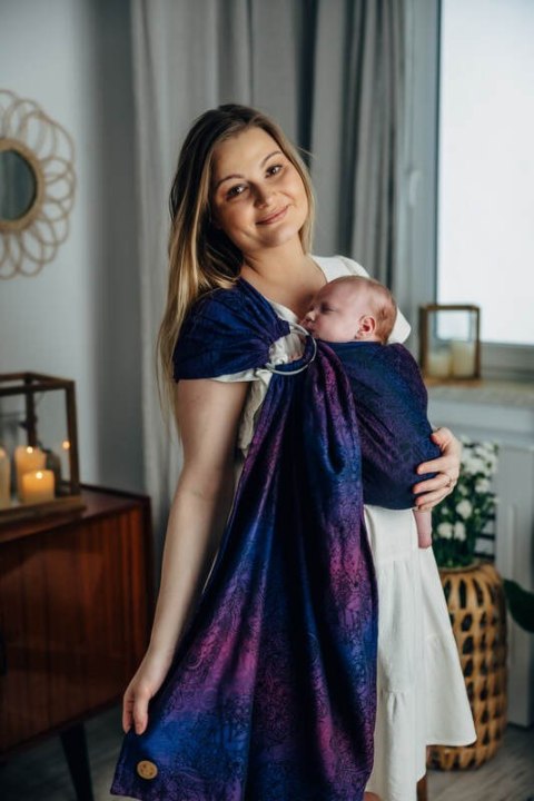 Chusta kółkowa, splot żakardowy, ramię bez zakładek (100% bawełna) - DZIKIE WINO - BOUQUET - standard 1.8m