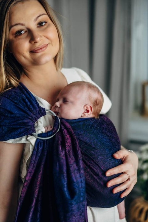 Chusta kółkowa, splot żakardowy, ramię bez zakładek (100% bawełna) - DZIKIE WINO - BOUQUET - standard 1.8m