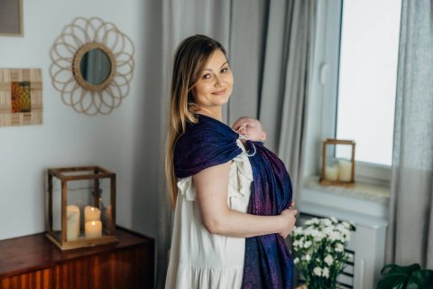 Chusta kółkowa, splot żakardowy, ramię bez zakładek (100% bawełna) - DZIKIE WINO - BOUQUET - standard 1.8m