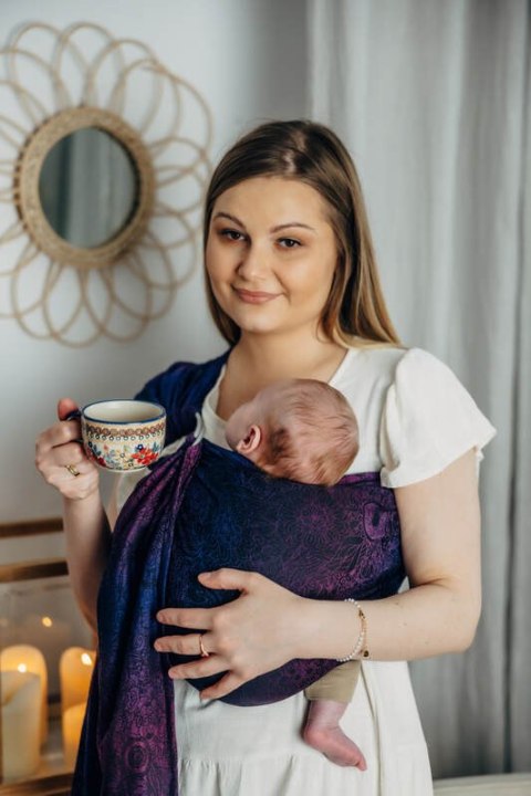 Chusta kółkowa, splot żakardowy, ramię bez zakładek (100% bawełna) - DZIKIE WINO - BOUQUET - standard 1.8m