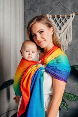 Chusta kółkowa, splot żakardowy, ramię bez zakładek (100% bawełna) - TĘCZOWE DZIECKO - standard 1.8m