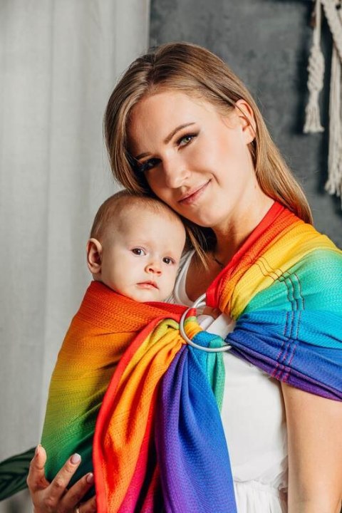 Chusta kółkowa, splot żakardowy, ramię bez zakładek (100% bawełna) - TĘCZOWE DZIECKO - standard 1.8m