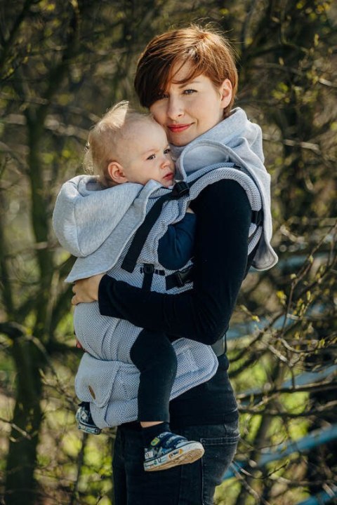 Golfik dla dziecka i mamy (dzianina dresowa) - Szary Melanż