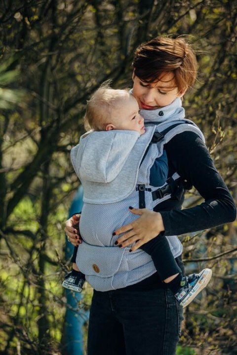 Golfik dla dziecka i mamy (dzianina dresowa) - Szary Melanż