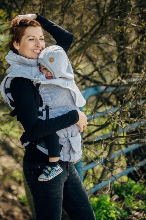 Golfik dla dziecka i mamy (dzianina dresowa) - Szary Melanż