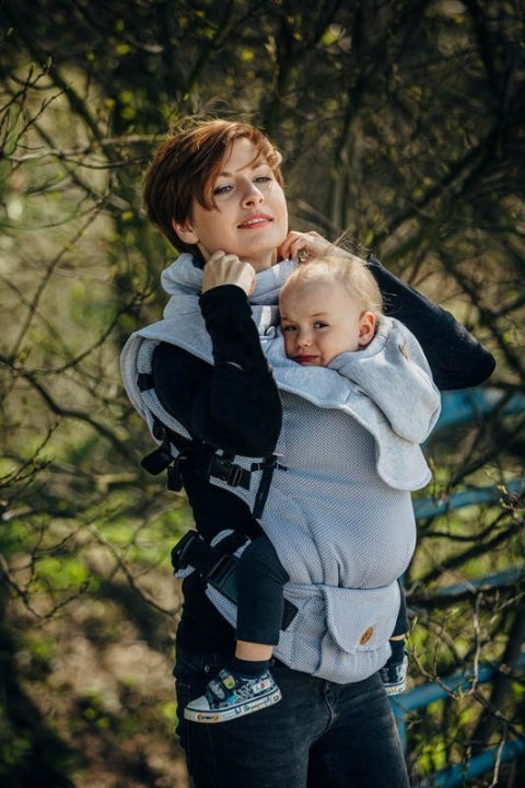 Golfik dla dziecka i mamy (dzianina dresowa) - Szary Melanż