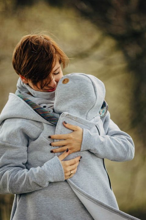 Golfik dla dziecka i mamy (dzianina dresowa) - Szary Melanż