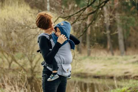 Golfik dla dziecka i mamy (polar) - Niebieski