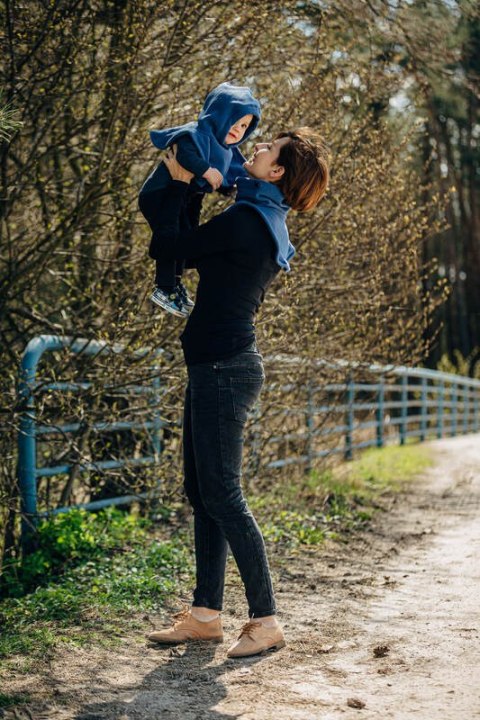 Golfik dla dziecka i mamy (polar) - Niebieski