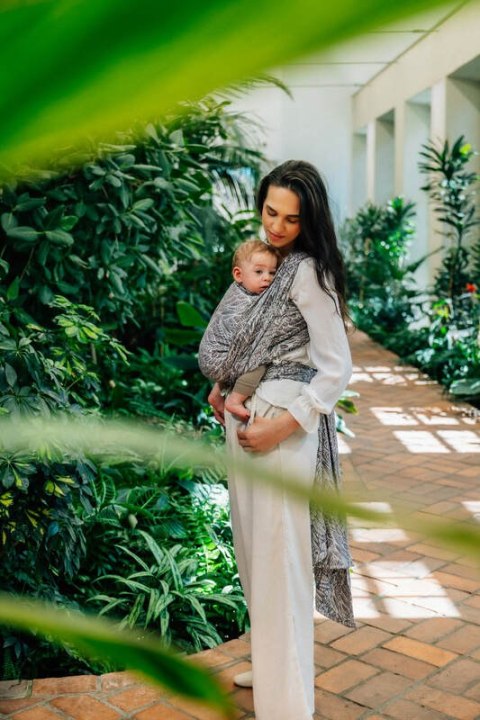 Żakardowa chusta do noszenia dzieci, 100% wiskoza bambusowa - WOLNY DUCH - GAJUSZ - rozmiar S