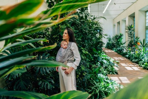 Żakardowa chusta do noszenia dzieci, 100% wiskoza bambusowa - WOLNY DUCH - GAJUSZ - rozmiar S