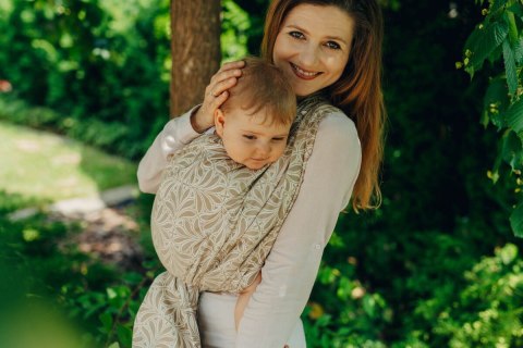 Żakardowa chusta do noszenia dzieci, 50% bawełna, 50% wiskoza bambusowa - INFINITY - GOLDEN HOUR - rozmiar L