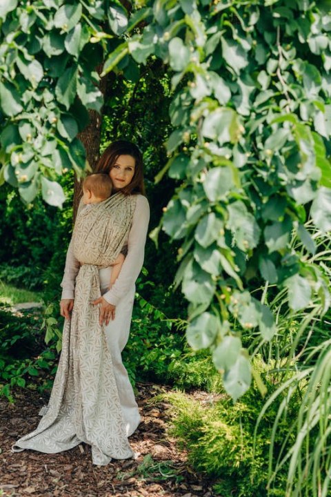 Żakardowa chusta do noszenia dzieci, 50% bawełna, 50% wiskoza bambusowa - INFINITY - GOLDEN HOUR - rozmiar M