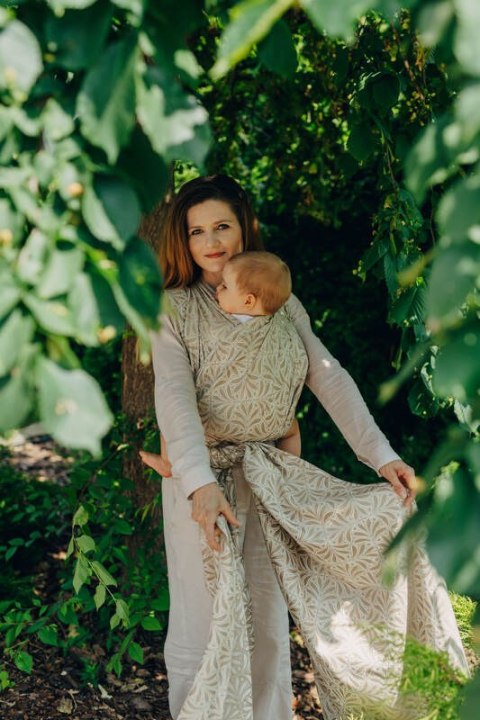 Żakardowa chusta do noszenia dzieci, 50% bawełna, 50% wiskoza bambusowa - INFINITY - GOLDEN HOUR - rozmiar S