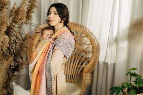 Żakardowa chusta kółkowa do noszenia dzieci, (100% bawełna), ramię bez zakładek - LITTLE LOVE - MADISON - standard 1.8m