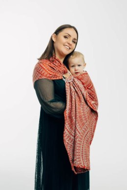 Żakardowa chusta kółkowa do noszenia dzieci, (100% bawełna), ramię bez zakładek - PAWI OGON - HOLIDAY - standard 1.8m