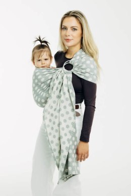 Żakardowa chusta kółkowa do noszenia dzieci, (100% bawełna), ramię bez zakładek - POLKA DOTS - PLOP - standard 1.8m