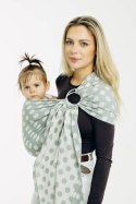 Żakardowa chusta kółkowa do noszenia dzieci, (100% bawełna), ramię bez zakładek - POLKA DOTS - PLOP - standard 1.8m