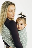 Żakardowa chusta kółkowa do noszenia dzieci, (100% bawełna), ramię bez zakładek - POLKA DOTS - PLOP - standard 1.8m