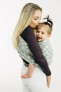Żakardowa chusta kółkowa do noszenia dzieci, (100% bawełna), ramię bez zakładek - POLKA DOTS - PLOP - standard 1.8m