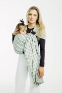 Żakardowa chusta kółkowa do noszenia dzieci, (100% bawełna), ramię bez zakładek - POLKA DOTS - PLOP - standard 1.8m