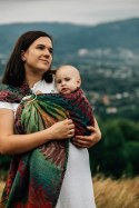 Żakardowa chusta kółkowa do noszenia dzieci, (100% bawełna), ramię bez zakładek - RAINFOREST - DIVERSE - standard 1.8m