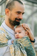 Żakardowa chusta kółkowa do noszenia dzieci, (100% bawełna), ramię bez zakładek - RAINFOREST - SELVA - standard 1.8m