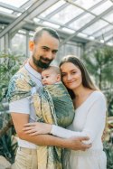 Żakardowa chusta kółkowa do noszenia dzieci, (100% bawełna), ramię bez zakładek - RAINFOREST - SELVA - standard 1.8m