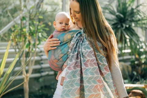 Żakardowa chusta kółkowa do noszenia dzieci, (100% bawełna), ramię bez zakładek - ZAPLĄTANI - PLAIT - standard 1.8m