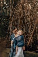 Żakardowa chusta kółkowa do noszenia dzieci, ramię bez zakładek, (54% bawełna, 46% TENCEL™ Lyocell) - RAINFOREST - NOCTURNAL - s