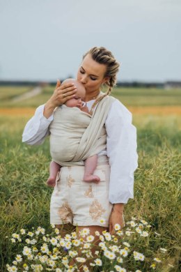 Chusta do noszenia dzieci, splot chevron, 100% len - ARROW - WHISPER - rozmiar L