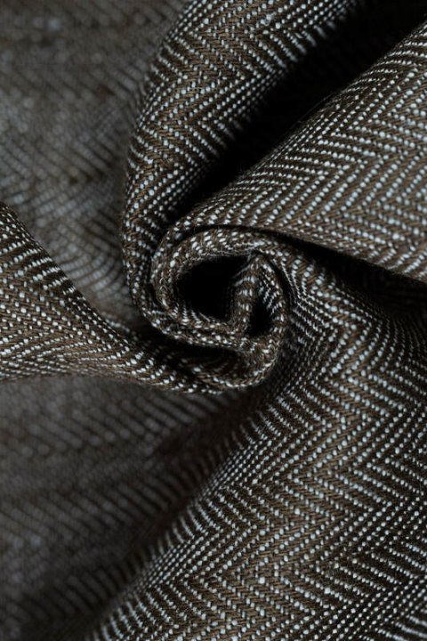 Chusta do noszenia dzieci, splot chevron, 100% len - ARROW - WOOD - rozmiar L
