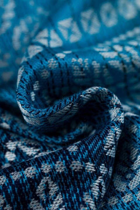 Żakardowa chusta do noszenia dzieci, 100% wiskoza bambusowa - PAWI OGON - SEA ANGEL - rozmiar XS