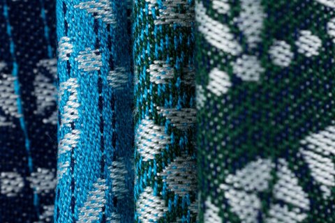 Żakardowa chusta do noszenia dzieci, 100% wiskoza bambusowa - PAWI OGON - SEA ANGEL - rozmiar XS