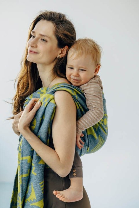 Żakardowa chusta do noszenia dzieci (37% bawełna czesana, 28% wełna merino, 23% jedwab noil, 8% jedwab morwowy, 4% kaszmir) - EK