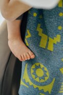 Żakardowa chusta do noszenia dzieci (37% bawełna czesana, 28% wełna merino, 23% jedwab noil, 8% jedwab morwowy, 4% kaszmir) - EK