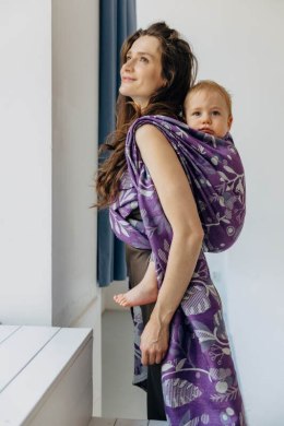 Żakardowa chusta do noszenia dzieci (39% wełna merino, 28% bawełna czesana, 23% len, 10% jedwab tussah) - EKSPERYMENT nr 35 - ro