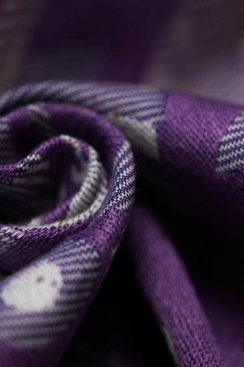 Żakardowa chusta do noszenia dzieci (39% wełna merino, 28% bawełna czesana, 23% len, 10% jedwab tussah) - EKSPERYMENT nr 35 - ro