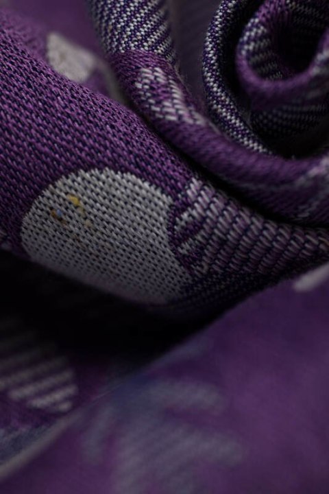 Żakardowa chusta do noszenia dzieci (39% wełna merino, 28% bawełna czesana, 23% len, 10% jedwab tussah) - EKSPERYMENT nr 35 - ro