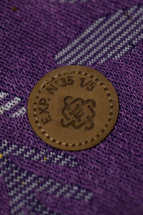 Żakardowa chusta do noszenia dzieci (39% wełna merino, 28% bawełna czesana, 23% len, 10% jedwab tussah) - EKSPERYMENT nr 35 - ro