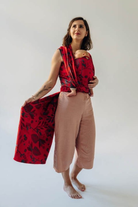 Żakardowa chusta do noszenia dzieci (45% wełna merino, 32% bawełna czesana, 23% jedwab morwowy) - EKSPERYMENT nr 38 - rozmiar M