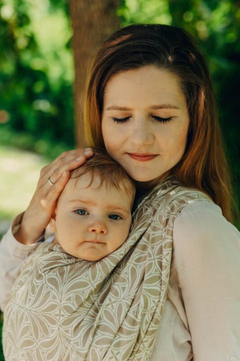 Żakardowa chusta do noszenia dzieci, 50% bawełna, 50% wiskoza bambusowa - INFINITY - GOLDEN HOUR - rozmiar XS