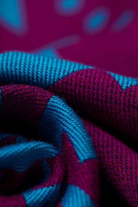 Żakardowa chusta do noszenia dzieci (56% wełna merino, 27% bawełna czesana, 17% jedwab noil) - EKSPERYMENT nr 36 - rozmiar S