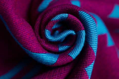 Żakardowa chusta do noszenia dzieci (56% wełna merino, 27% bawełna czesana, 17% jedwab noil) - EKSPERYMENT nr 36 - rozmiar S