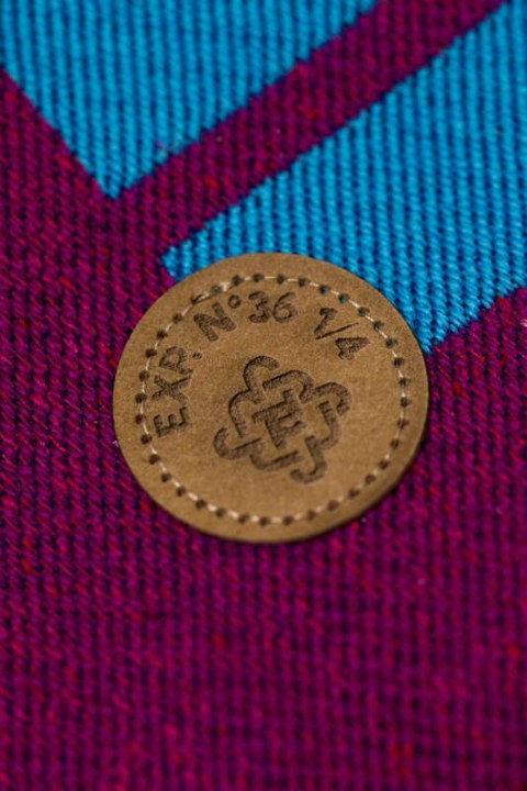 Żakardowa chusta do noszenia dzieci (56% wełna merino, 27% bawełna czesana, 17% jedwab noil) - EKSPERYMENT nr 36 - rozmiar S